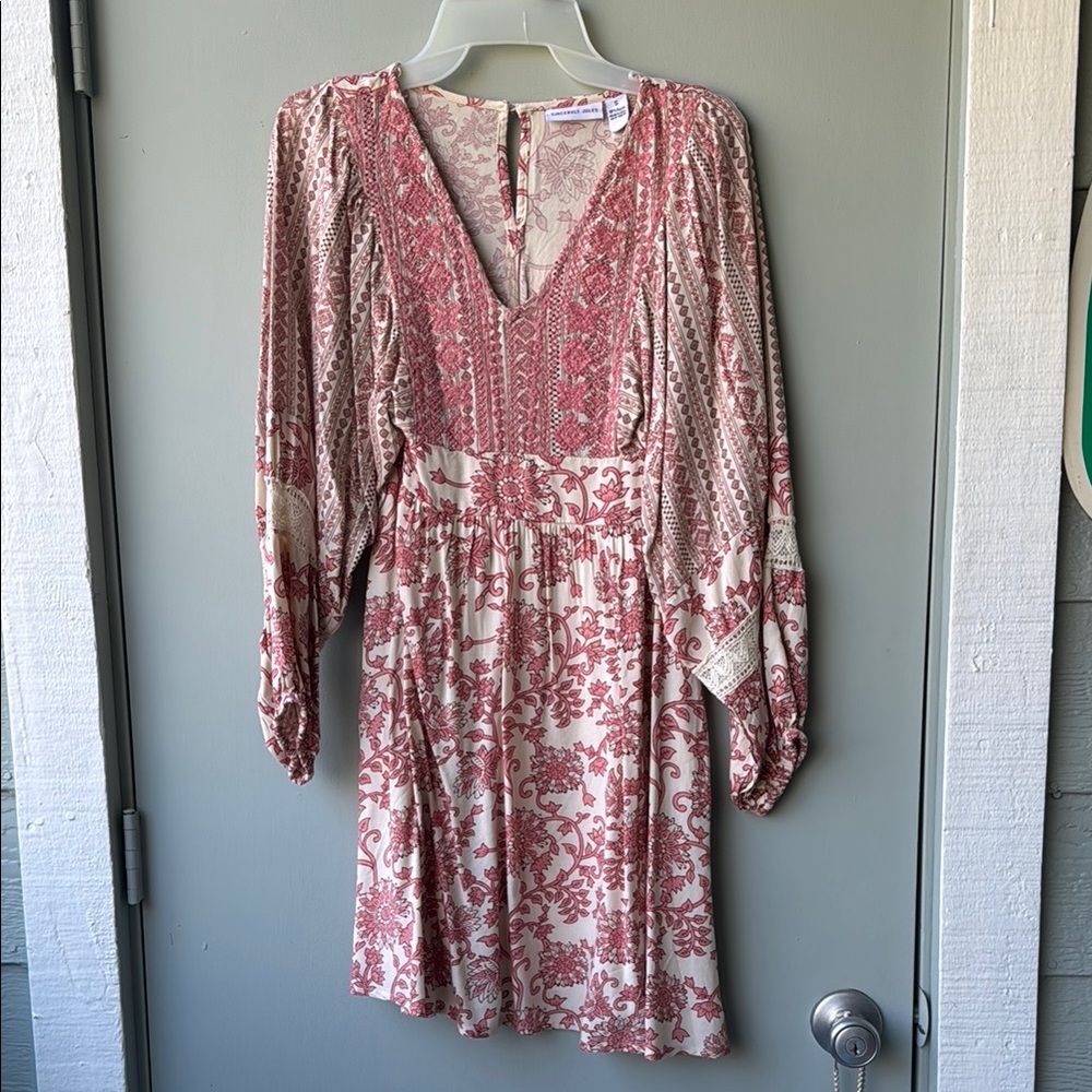 Floral Pink and Cream Women's Dress